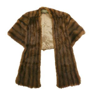 Vintage Canadian Mink Stole Shawl Shrug Jacket Striped Womens See Pics For Size